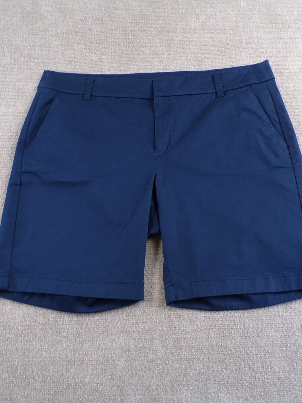 J. Crew Womens Frankie Bermuda Chino Shorts Size 14 Navy Blue Stretch Preppy EUC